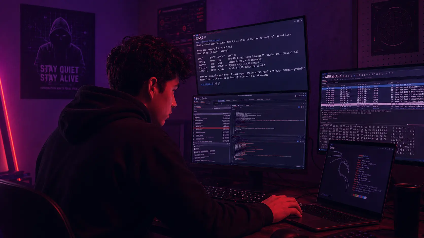 Estudiante UNIAT en laboratorio de pentesting